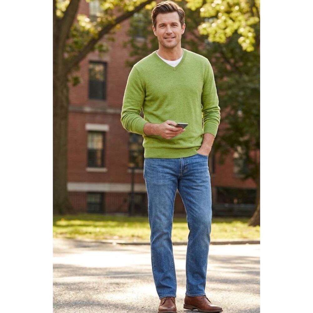 New Old Navy V-Neck Sweater Green Men's Size XL